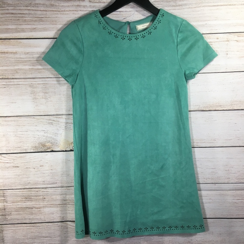 Soprano Girls Teal Blue Suede Mini Dress